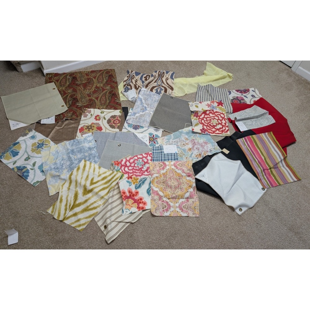 Fabric Remnant Sample Mixed Lot Bundle Cotton Linen & More Designer 4 lbs VTG‎